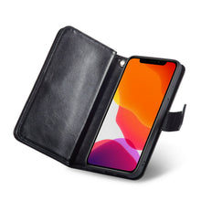 Load image into Gallery viewer, iPhone 11 Pro Max BRG Leather Wallet Flip 9 Card-Slot Detachable Case