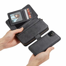 Load image into Gallery viewer, iPhone 11 Pro Max BRG Leather Purse 12 Card-Slot Detachable Case