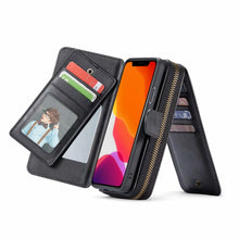 Load image into Gallery viewer, iPhone 11 Pro Max BRG Leather Purse 12 Card-Slot Detachable Case