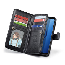 Load image into Gallery viewer, Samsung Galaxy S9 Plus BRG Leather Wallet Flip 9 Card-Slot Detachable Case