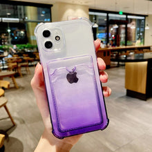 Load image into Gallery viewer, iPhone 12 Pro Max Ombre Cardholder ShockProof ClearTransparent Gradient Case