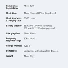 Load image into Gallery viewer, Baseus E3 Wireless Bluetooth 5.0 TWS Earbuds Earphones Waterproof IP64
