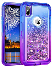Load image into Gallery viewer, iPhone XS Max ShockProof Liquid Glitter Ombre Case
