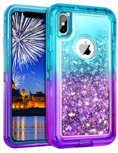 Load image into Gallery viewer, iPhone XS Max ShockProof Liquid Glitter Ombre Case
