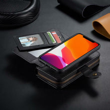 Load image into Gallery viewer, iPhone 11 Pro Max BRG Leather Purse 12 Card-Slot Detachable Case
