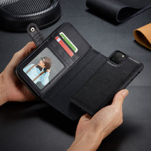 Load image into Gallery viewer, iPhone 11 Pro Max BRG Leather Purse 3 Card-Slot Detachable Case

