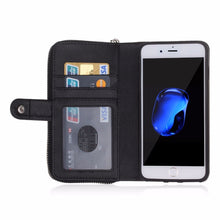 Load image into Gallery viewer, iPhone 7 / 8 BRG Leather Purse 3 Card-Slot Detachable Case
