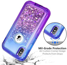 Load image into Gallery viewer, iPhone XS Max ShockProof Liquid Glitter Ombre Case
