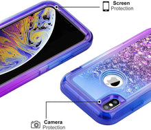 Load image into Gallery viewer, iPhone XS Max ShockProof Liquid Glitter Ombre Case
