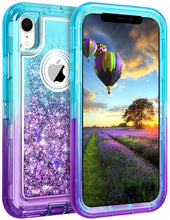 Load image into Gallery viewer, iPhone XR Transparent ShockProof Ombre Liquid Glitter Gradient Heavy Duty Case
