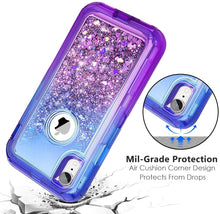 Load image into Gallery viewer, iPhone XR Transparent ShockProof Ombre Liquid Glitter Gradient Heavy Duty Case
