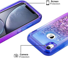 Load image into Gallery viewer, iPhone XR Transparent ShockProof Ombre Liquid Glitter Gradient Heavy Duty Case
