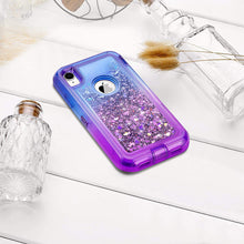 Load image into Gallery viewer, iPhone XR Transparent ShockProof Ombre Liquid Glitter Gradient Heavy Duty Case
