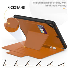 Load image into Gallery viewer, iPad 5 / 6 Card-Holder Full Body Protection Flip Case - Brown
