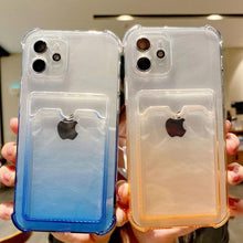 Load image into Gallery viewer, iPhone 7 / 8 / SE Ombre Transparent Cardholder Case Gradient
