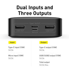 Load image into Gallery viewer, Baseus Bipow Digital Display Power Bank 20000mAh 15W-Black
