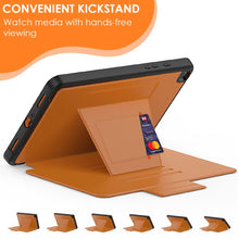 Load image into Gallery viewer, Samsung Galaxy Tab A 8.0 (2019) Card-Holder Full Body Protection Flip Case - Brown

