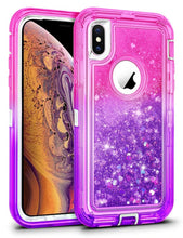 Load image into Gallery viewer, iPhone XS Max ShockProof Liquid Glitter Ombre Case
